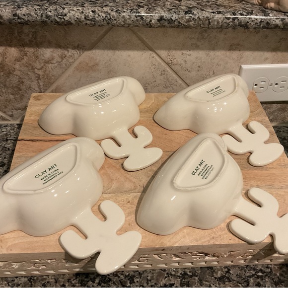 CLAY ART Set of 4 Margarita Chips/Salsa servers - Picture 3 of 4